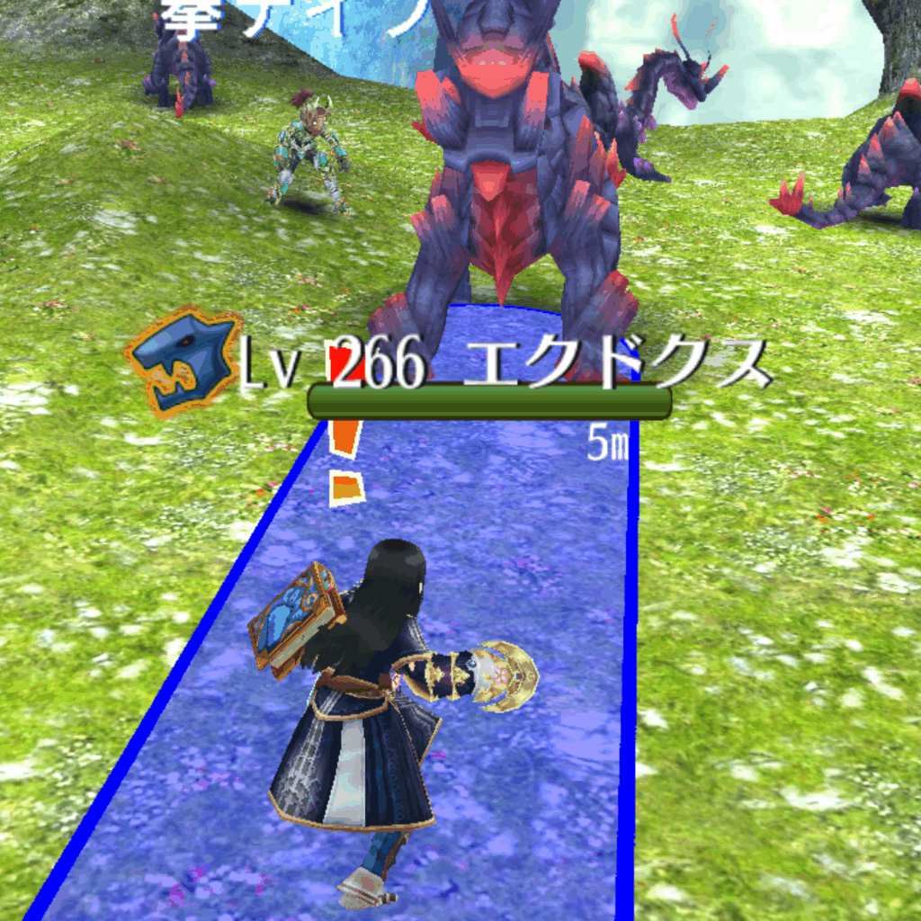 トーラムオンラインのエクドクスというフィールドボスの直線青床